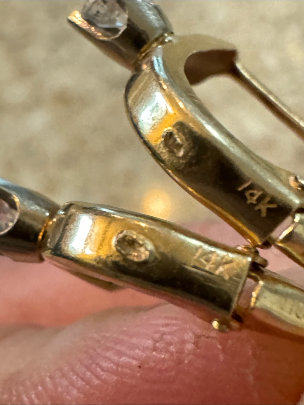Vintage 14k solid gold natural diamond Earrings